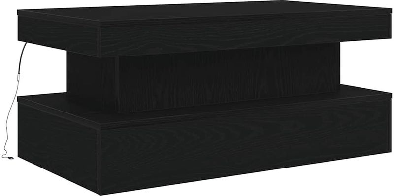 vidaXL - Salontafel - Zwart Eiken - Met LED-Verlichting