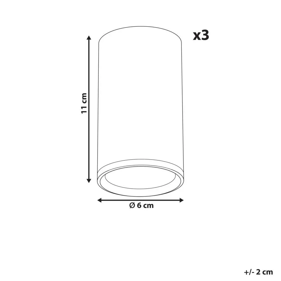 BARCALA - Plafondlamp set van 3 - Zwart - Metaal