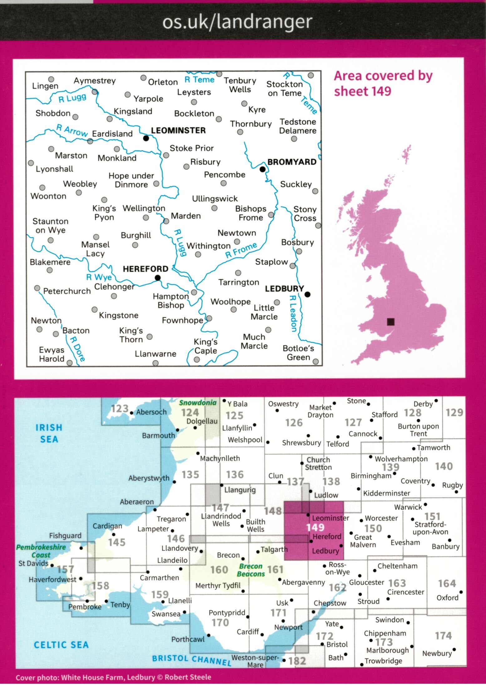 ORDNANCE SURVEY - 149 GB HEREFORD 1 50 000
