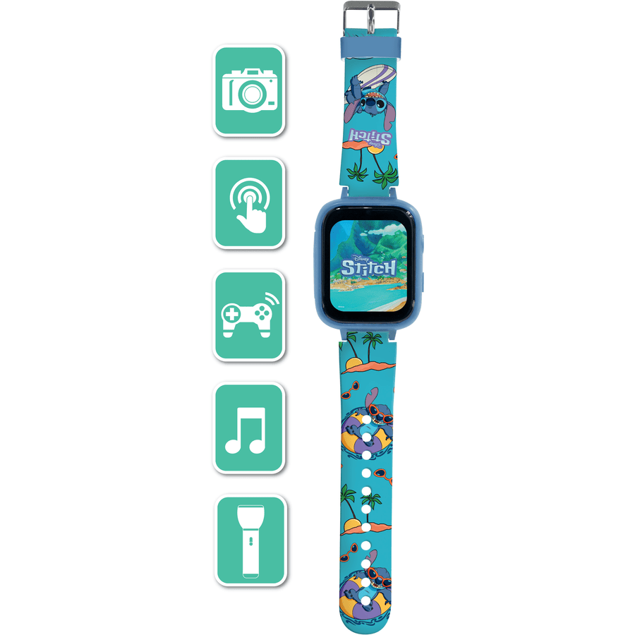 Lexibook - Stitch Kids Smartwatch med 8GB hukommelseskort inkluderet