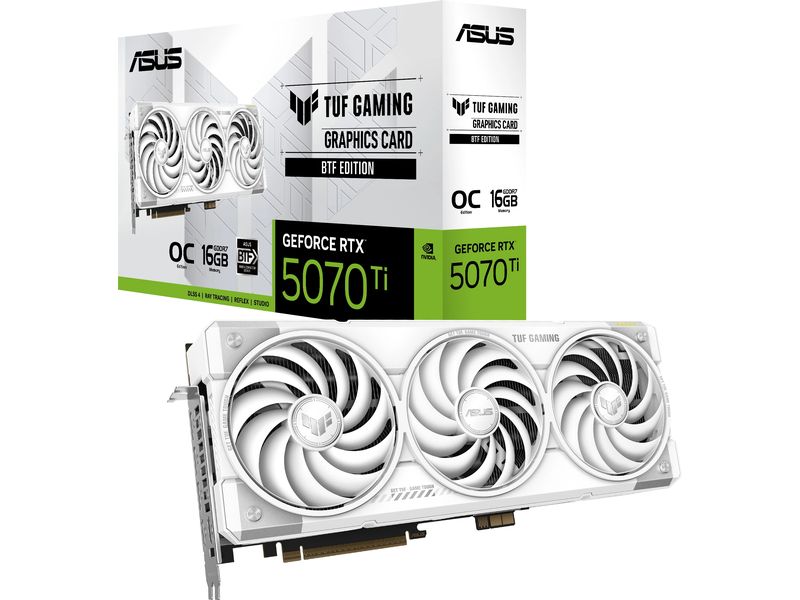 ASUS Grafikkarte TUF GeForce RTX5070TI 16G BTF Weiss High-Performance GPU mit 16GB GDDR6