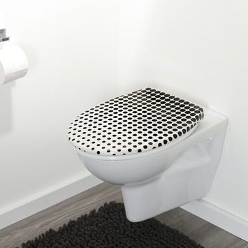 Tiger WC bril Speckels Duroplast Zwart-wit