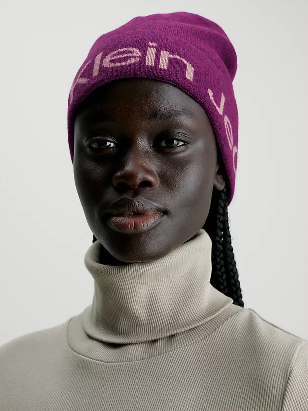 Gorro com logotipo em mistura de lã