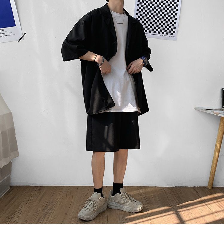Nightbell - Set: Shirt met elleboogmouwen + Shorts