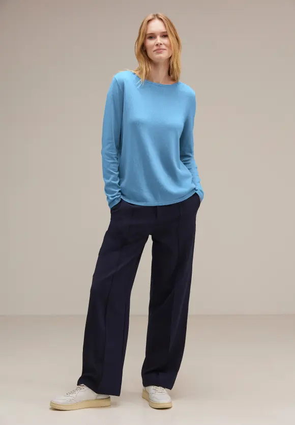 U-Boot Ausschnitt Pullover - gentle blue
