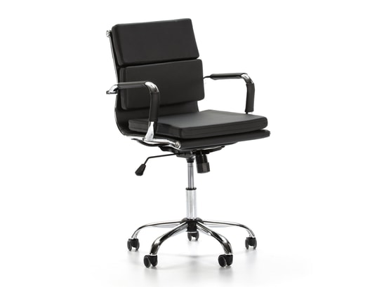 VS VENTA-STOCK - Fauteuil de bureau fenix inclinable noir, cuir synthétique