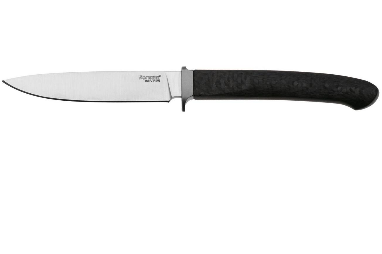 LionSteel Ago AG1-CF Carbon Fiber, Titanium Guard, vaststaand mes