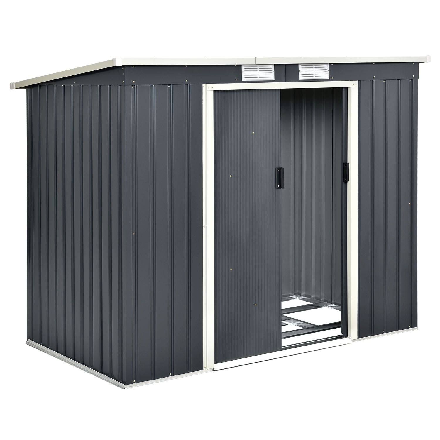 Juskys Metall Gerätehaus Geräteschuppen M mit Pultdach