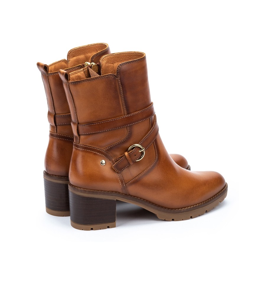 Botas de cano curto Pikolinos Llanes em couro marrom - Altura do salto: 6 cm -