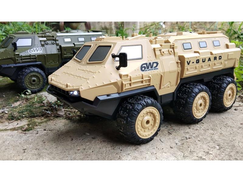 Amewi Panzerfahrzeug V-Guard 6WD, Sand RTR, 1:16 Gepanzertes 6x6 RC Fahrzeug