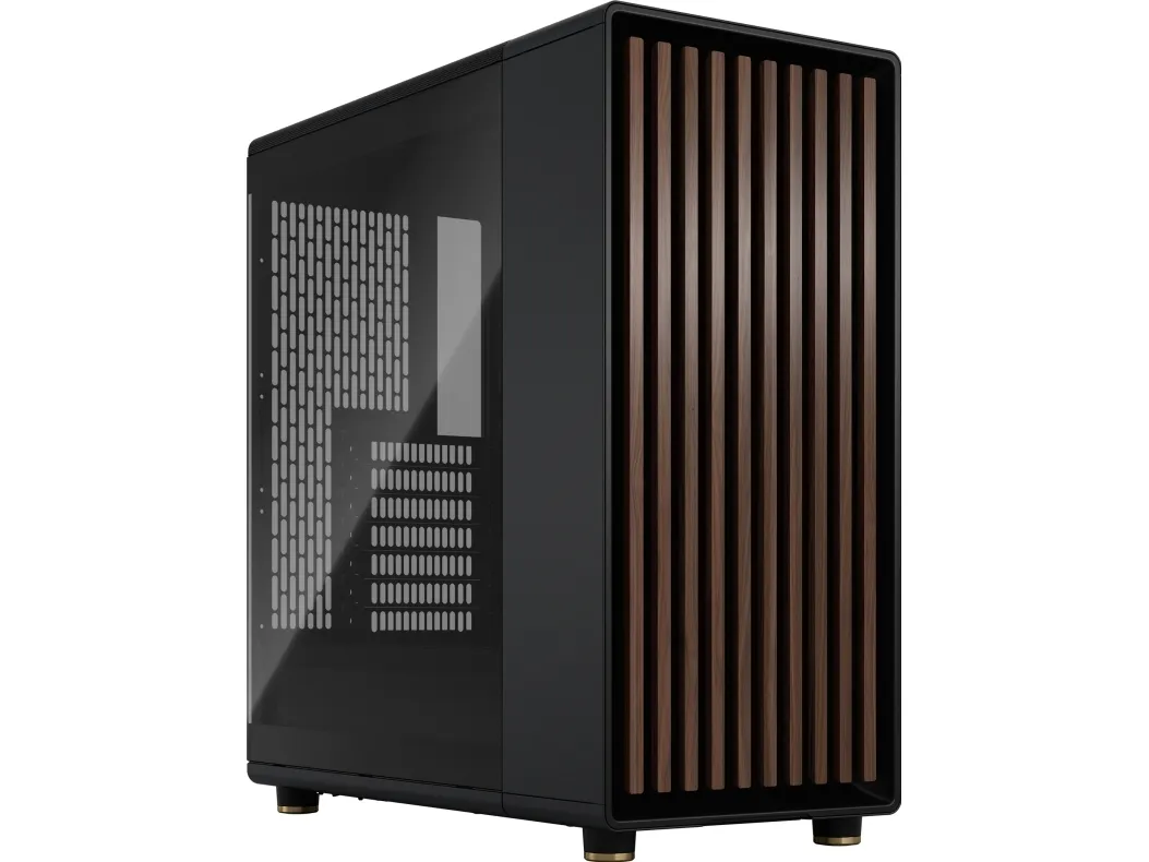 Fractal Design North - Mid tower - ATX - sidepanel med vindue (tonet glas) - ingen strømforsyning (ATX) - charcoal black - USB/Lyd