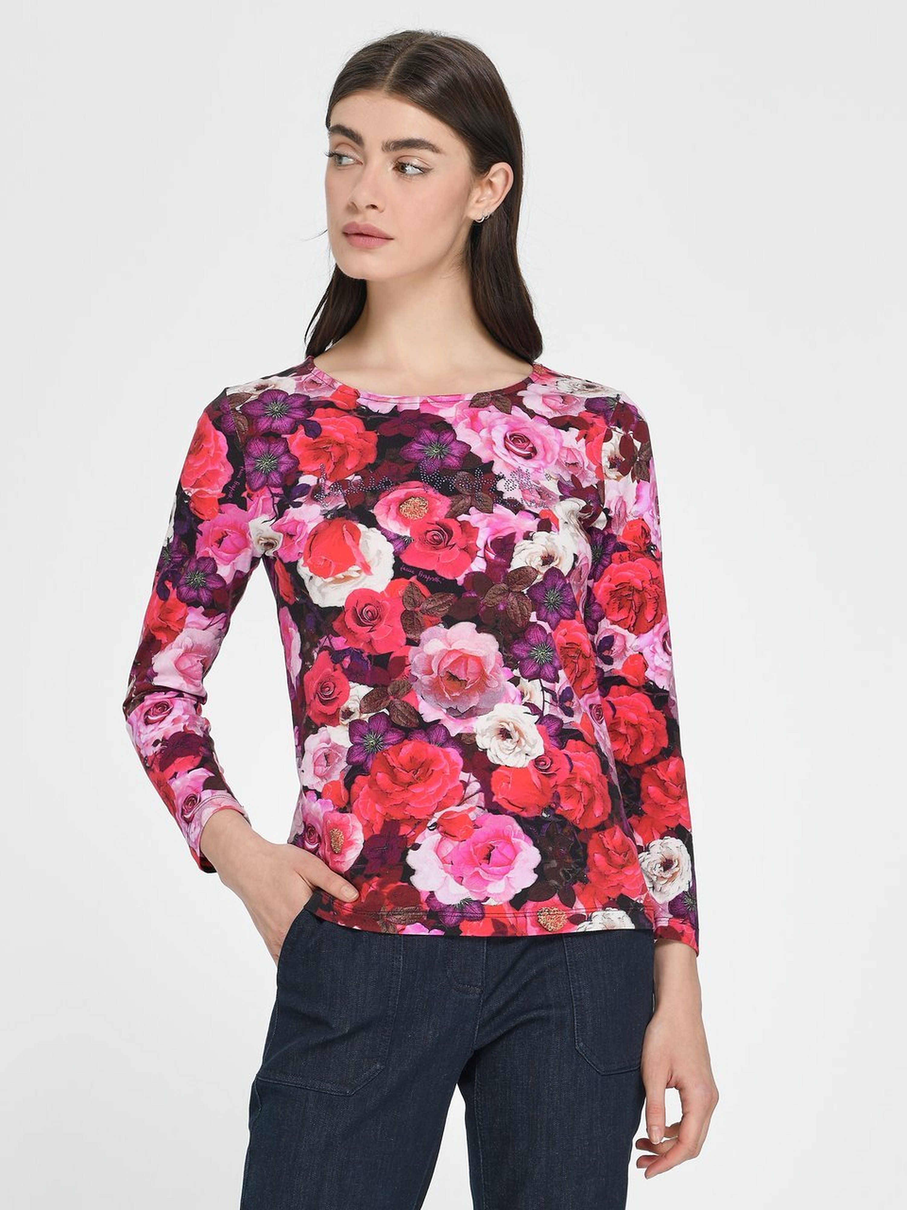 Rundhals-Shirt mit 7/8-Arm