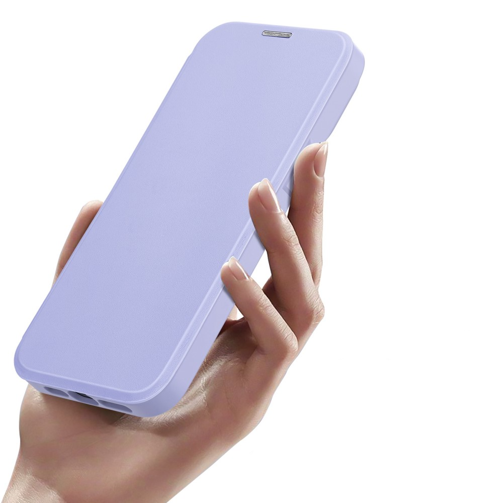 iPhone 14 Pro MagSafe Hybrid Leder Tasche   Kunststoff Rückseite - Lila / Transparent