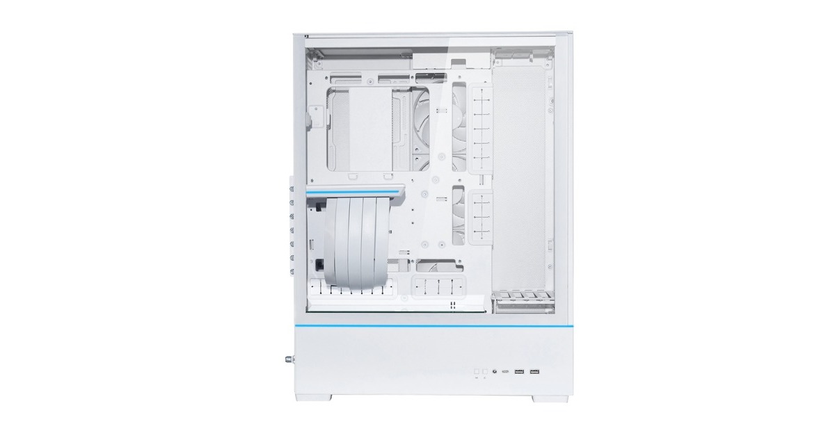 Lian LiSUP-01 midi tower behuizing  (Wit | 2x USB-A | 1x USB-C | RGB | Window)