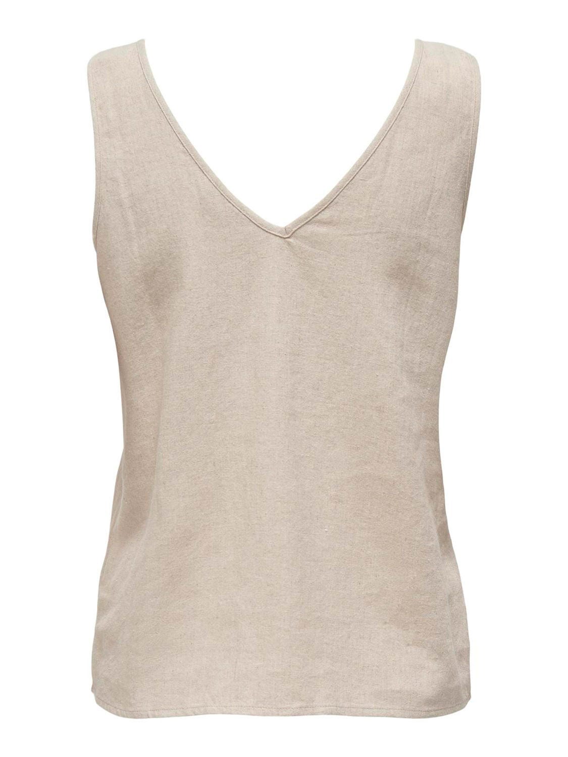 Jacqueline De Yong  Say Linen V-Neck Top
