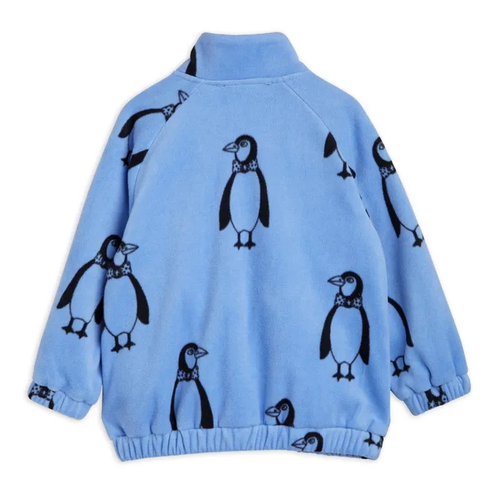 Mini Rodini Veste Polaire Polyester Recyclé Pingouin | Bleu