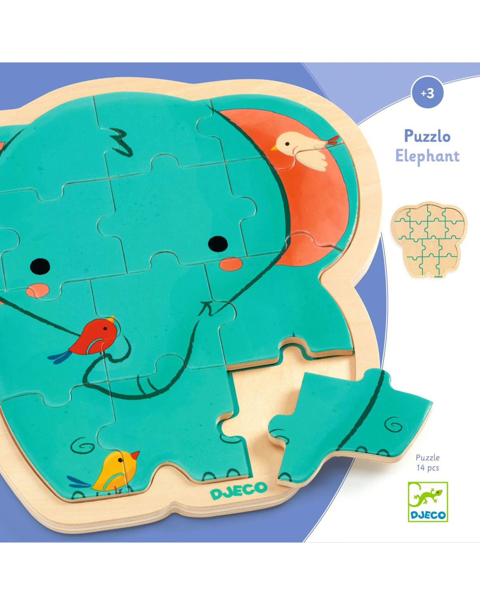 Puzzle ELEFANT 14-teilig aus Holz
