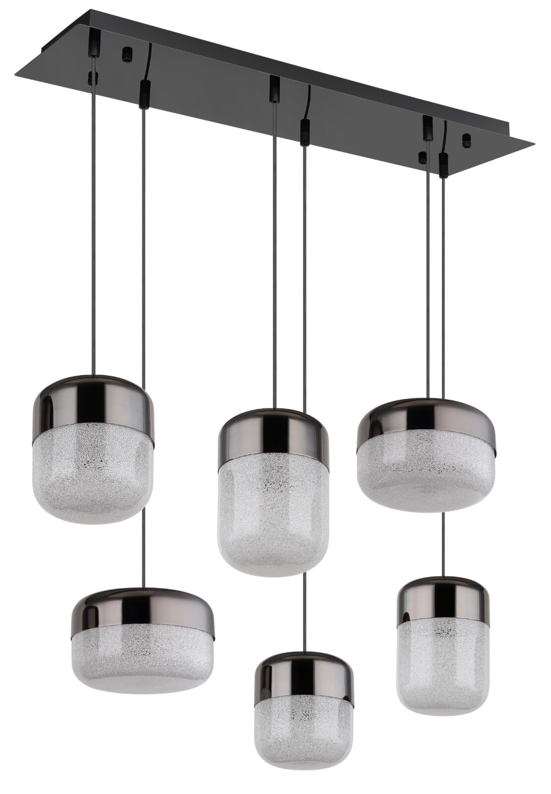LED-Hängeleuchte - graphit matt - K9 Kristalle - 6-flammig