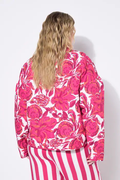 Steppjacke, oversized, Alloverdruck, offwhite
