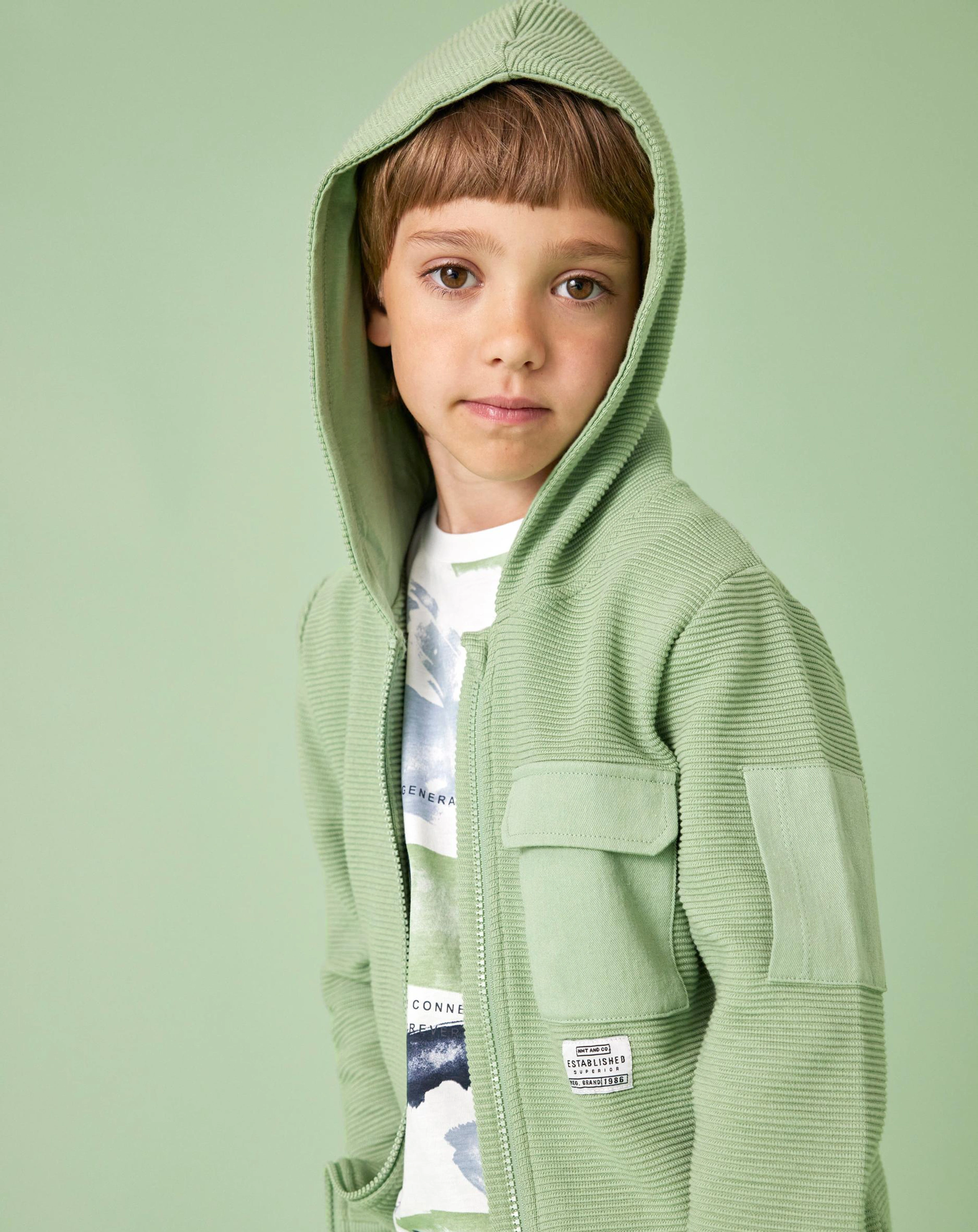 Kapuzen-Sweatjacke NKMDAVE in basil