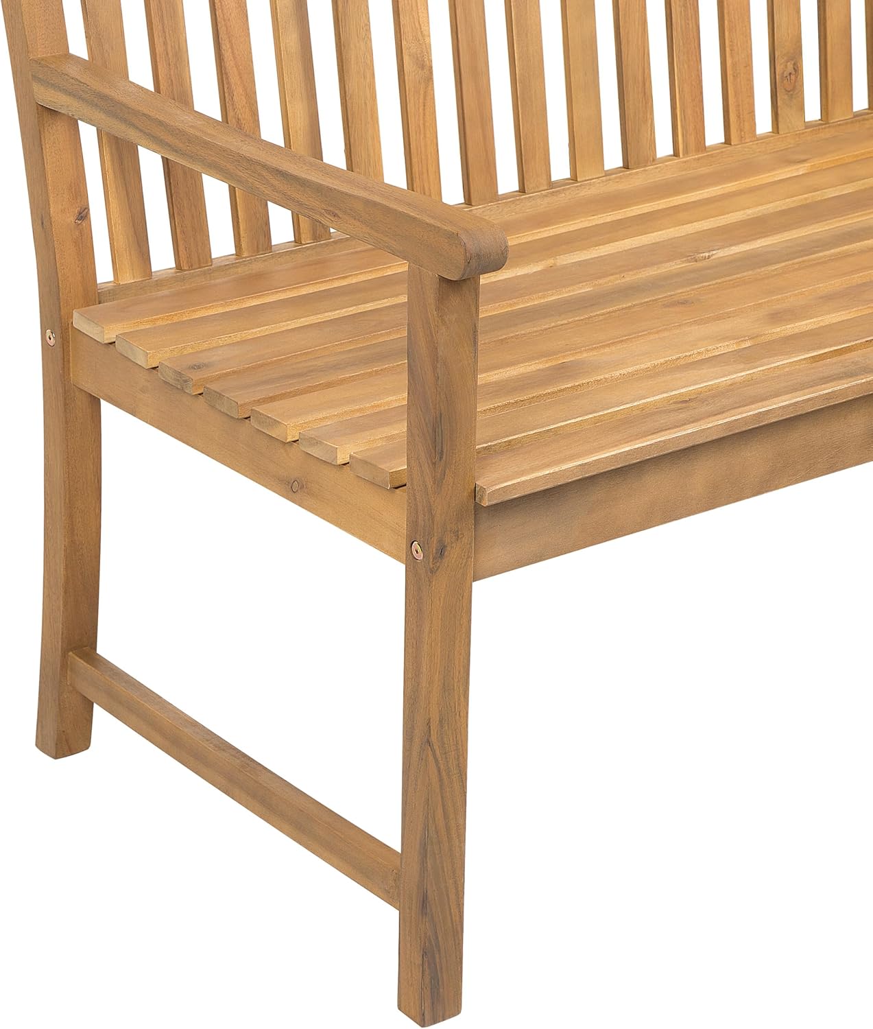Beliani Gartenbank Akazienholz Hellbraun 120 cm Vivara