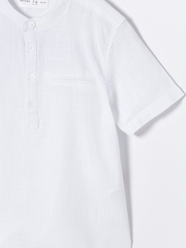 Camisa com efeito linho - Branca
