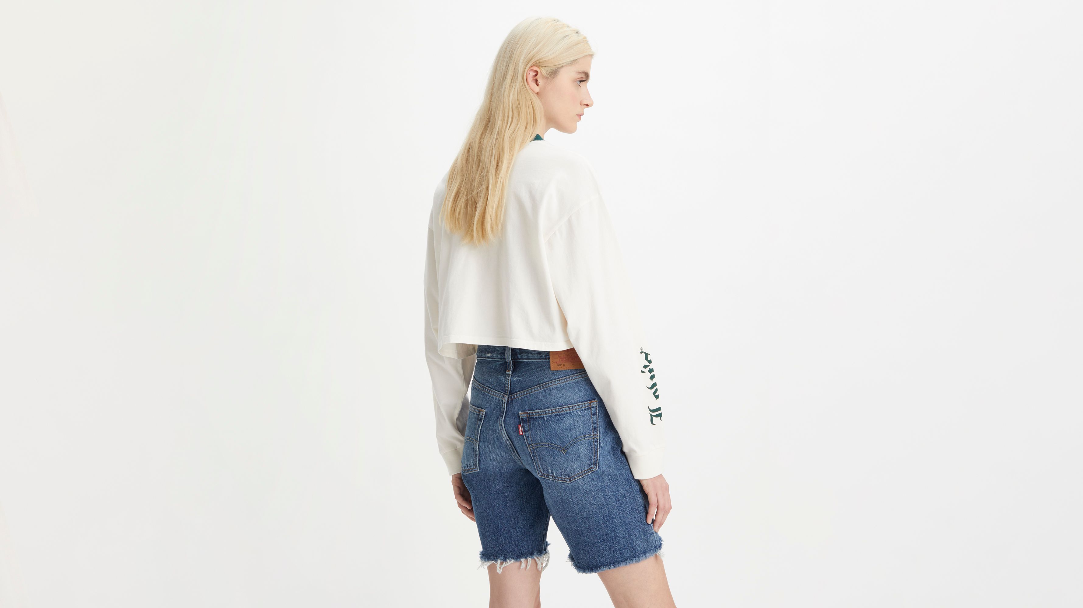 Sweat graphique manches longues Crop Reese - Gardenia / Deep Sea Moss - Neutral