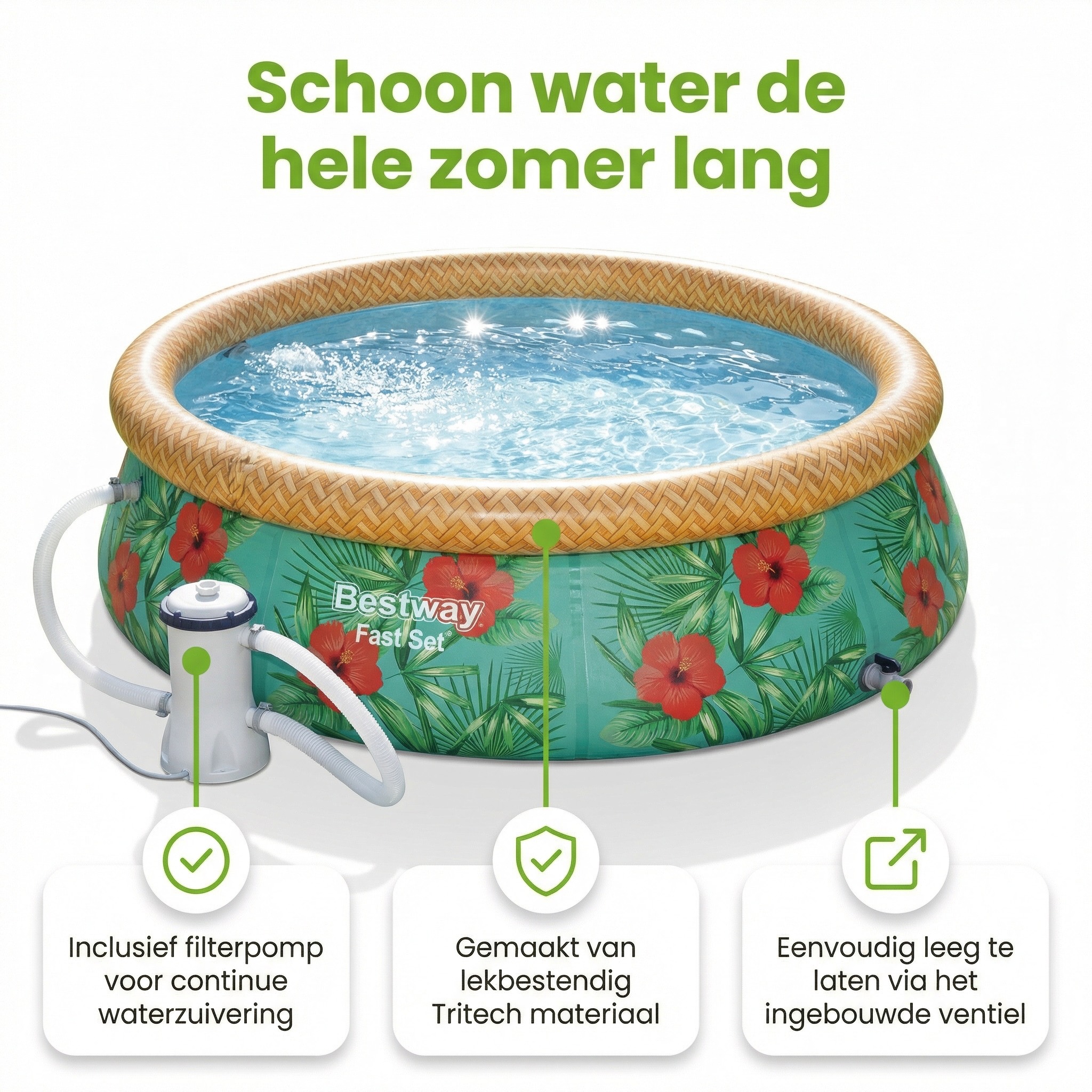 Bestway Fast Set 457x84cm Zwembad – 3-delig