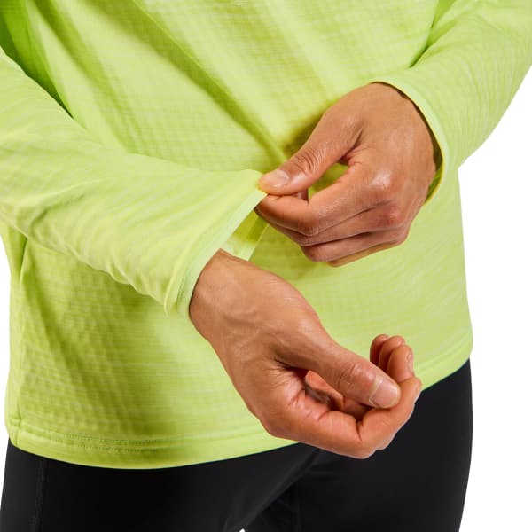 T-shirt running ODLO RUN EASY WARM MIDLAYER 1/2 ZIP SHADOW LIME MELANGE