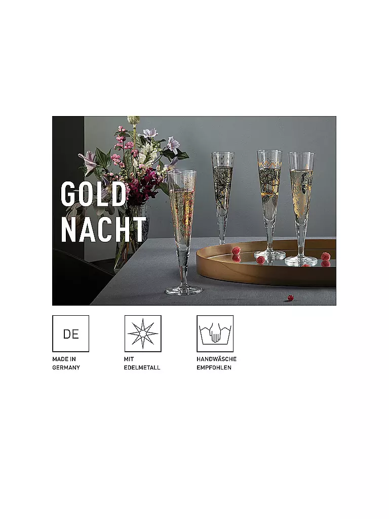RITZENHOFF Champagnerglas 2er Set Goldnacht H23 2023 Romi Bohnenberg gold