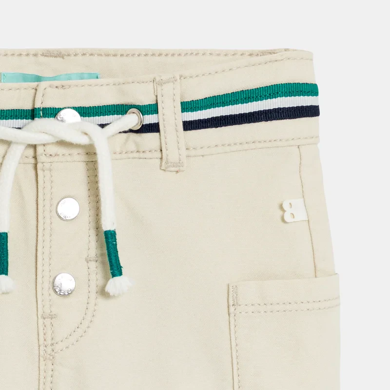 Short à poches taille élastiquée blanc bébé garçon Beige