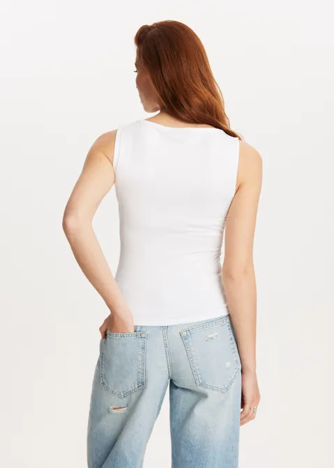 Singlet met boothals wit (WIT)