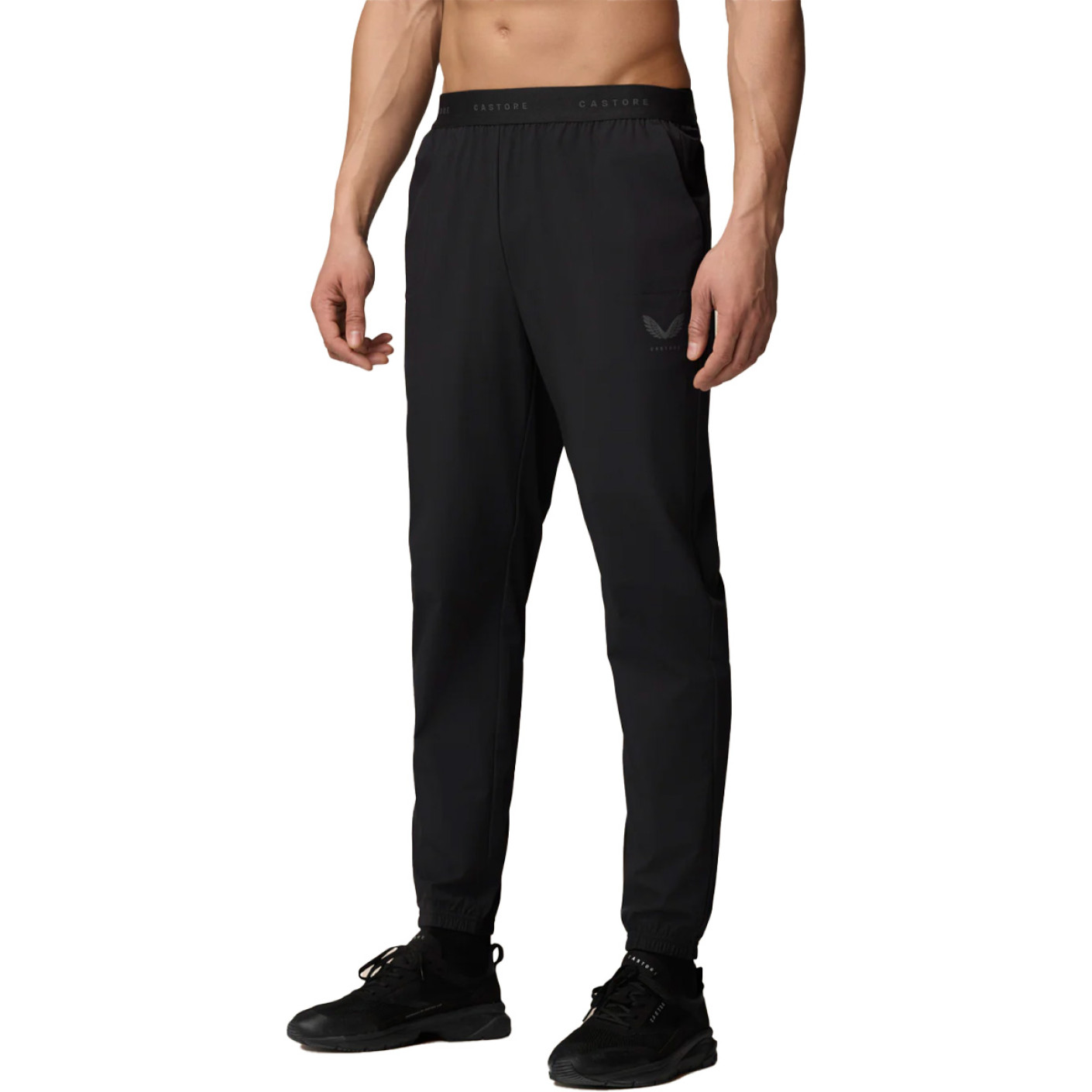 Castore Windbreaker Joggingpak Full-Zip Zwart Donkergrijs