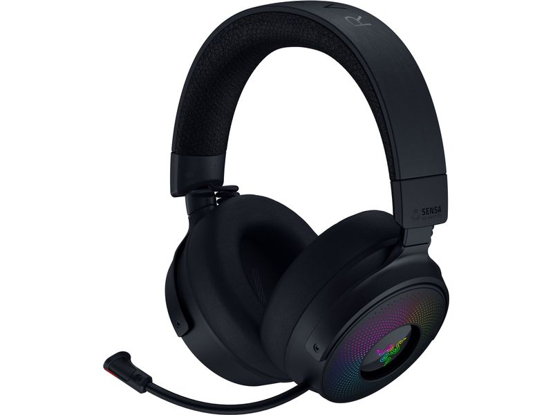 Razer Headset Kraken V4 Pro Schwarz Kabelloses Over-Ear Gaming RGB-Headset