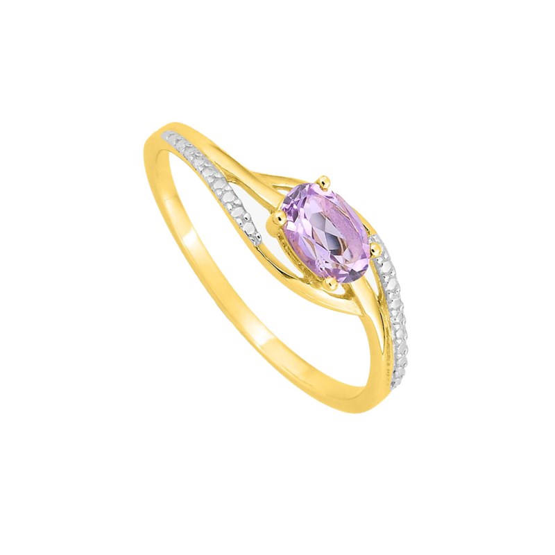 Bague Femme - améthyste - Or 9 Carats