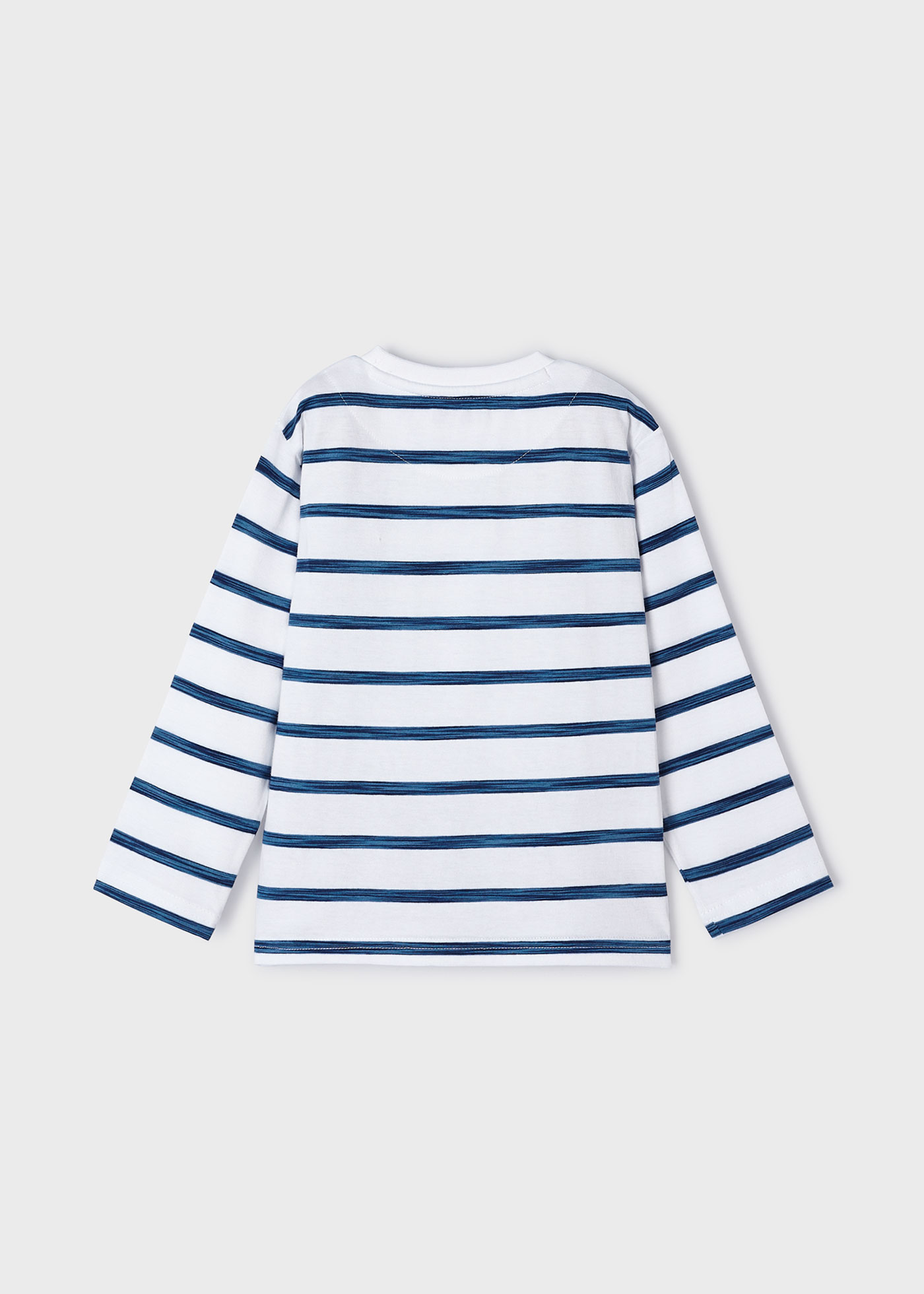 Camiseta listrada de manga comprida Better Cotton para meninos, azul marinho