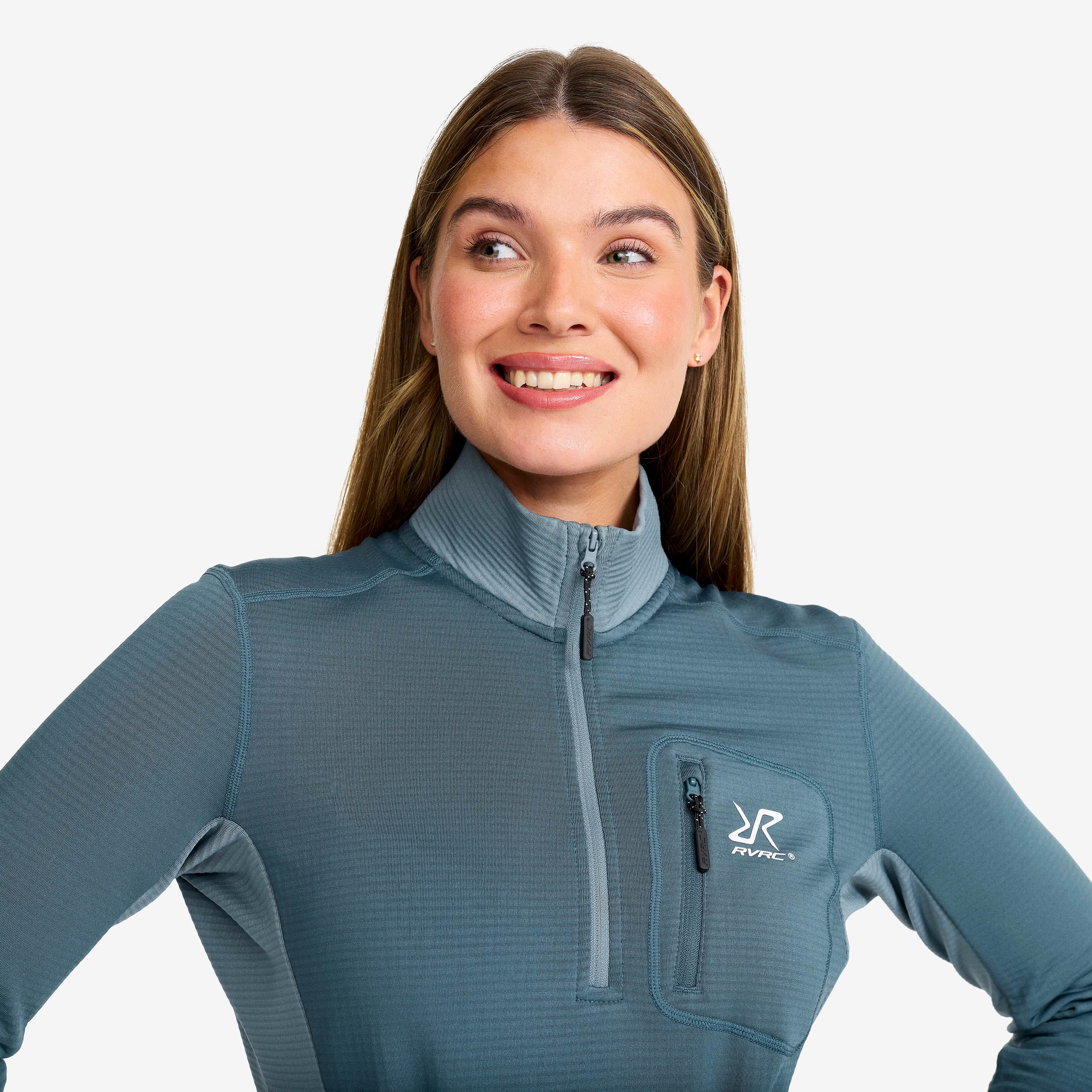 Waffle Half-zip Fleece  Dame Orion Blue
