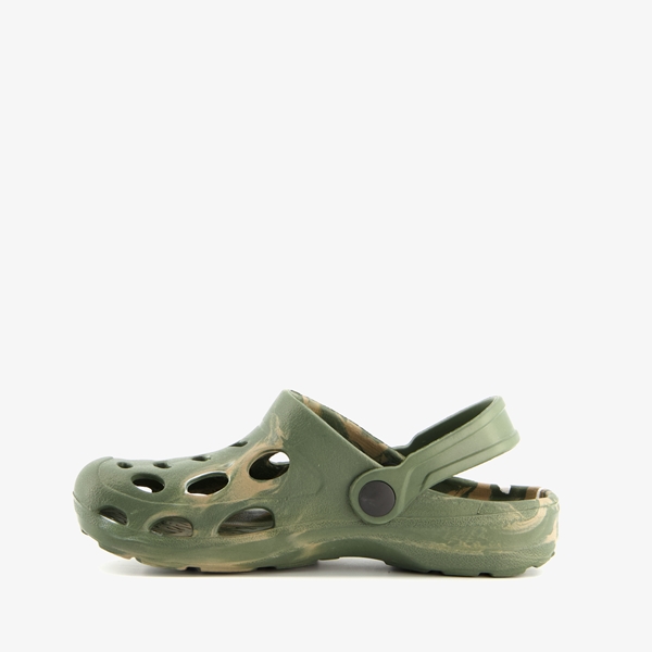 Groene kinder klompen met camouflage