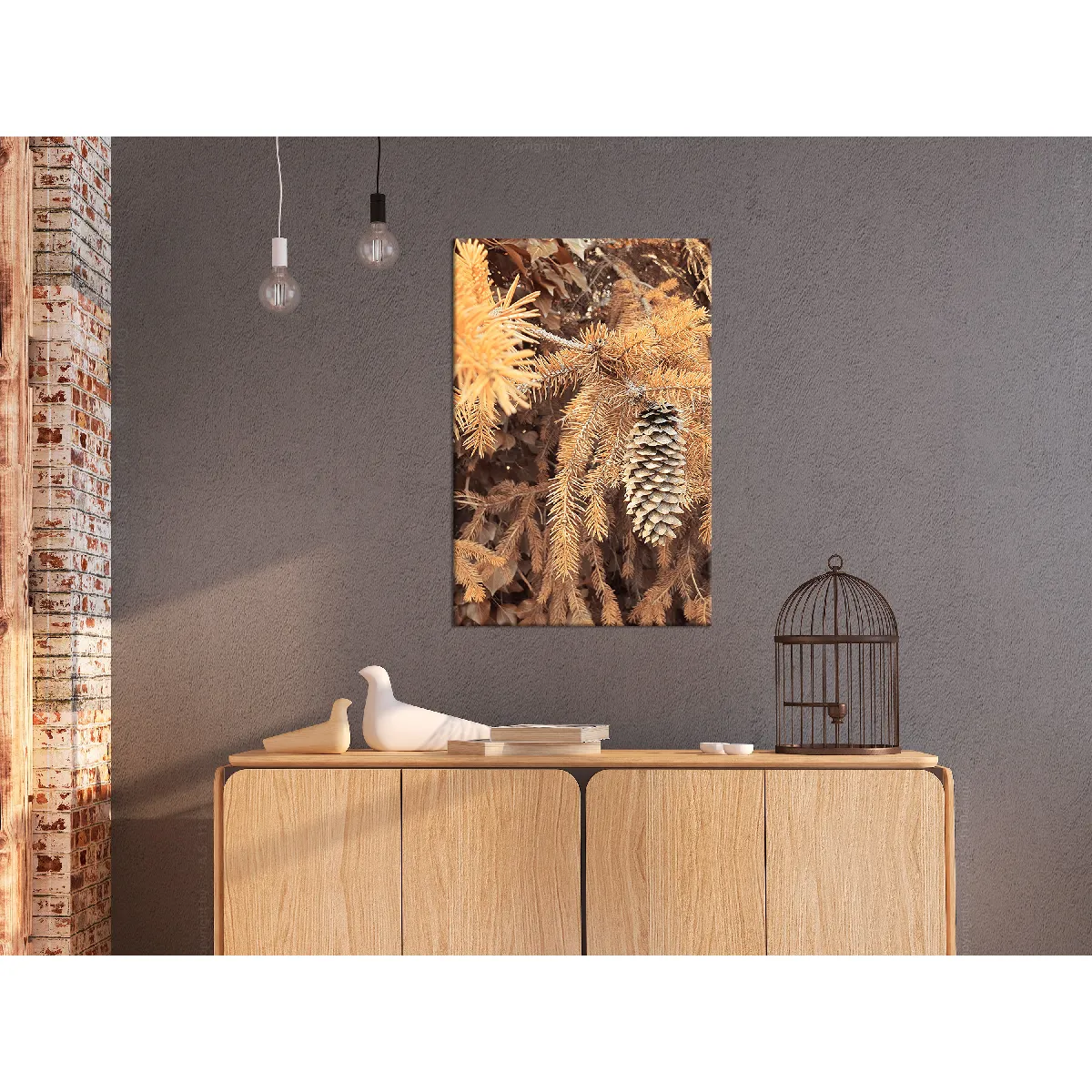 Decoshop26 Cône Doré - 40x60
