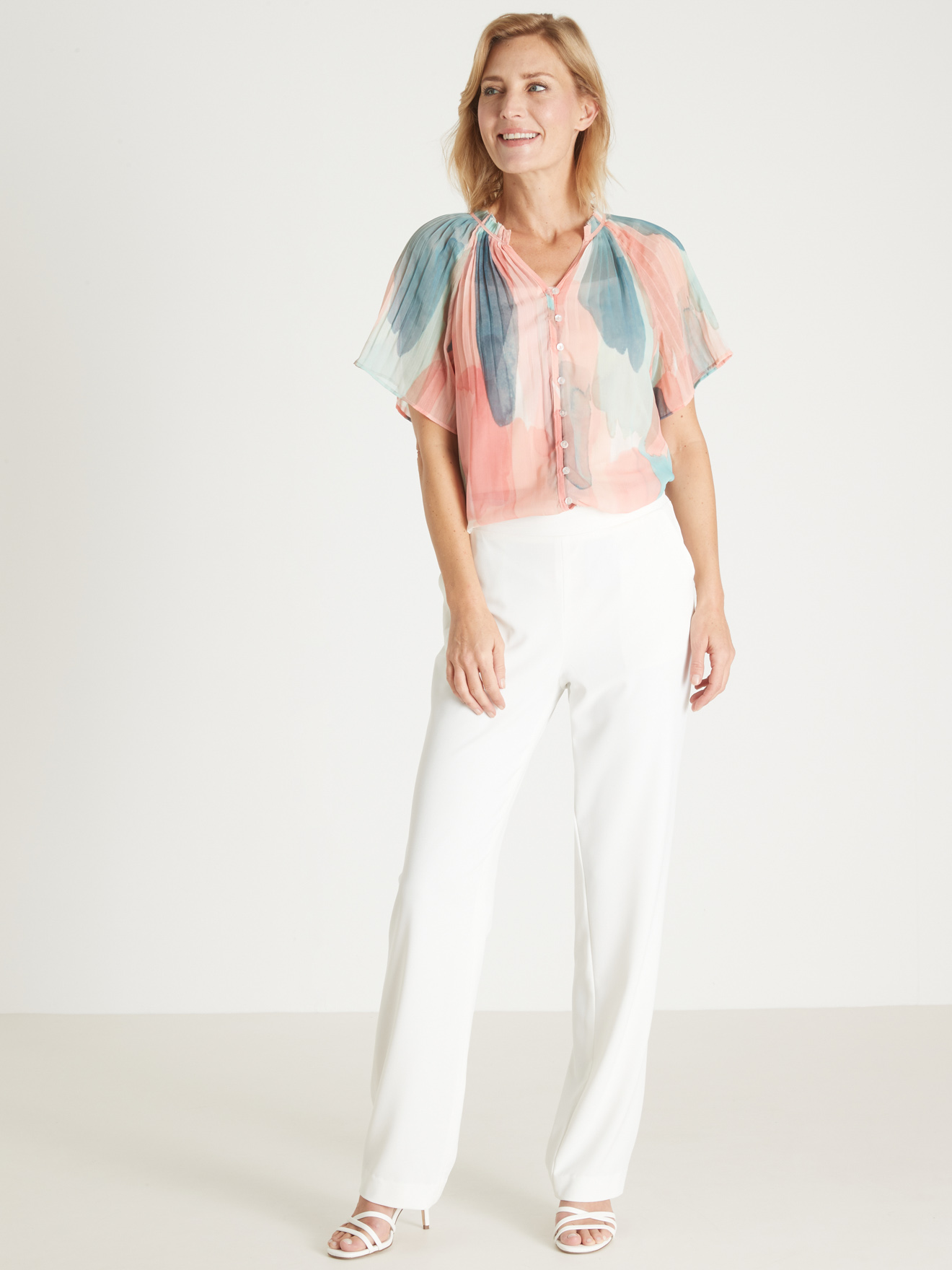 Blouse vaporeuse manches papillon