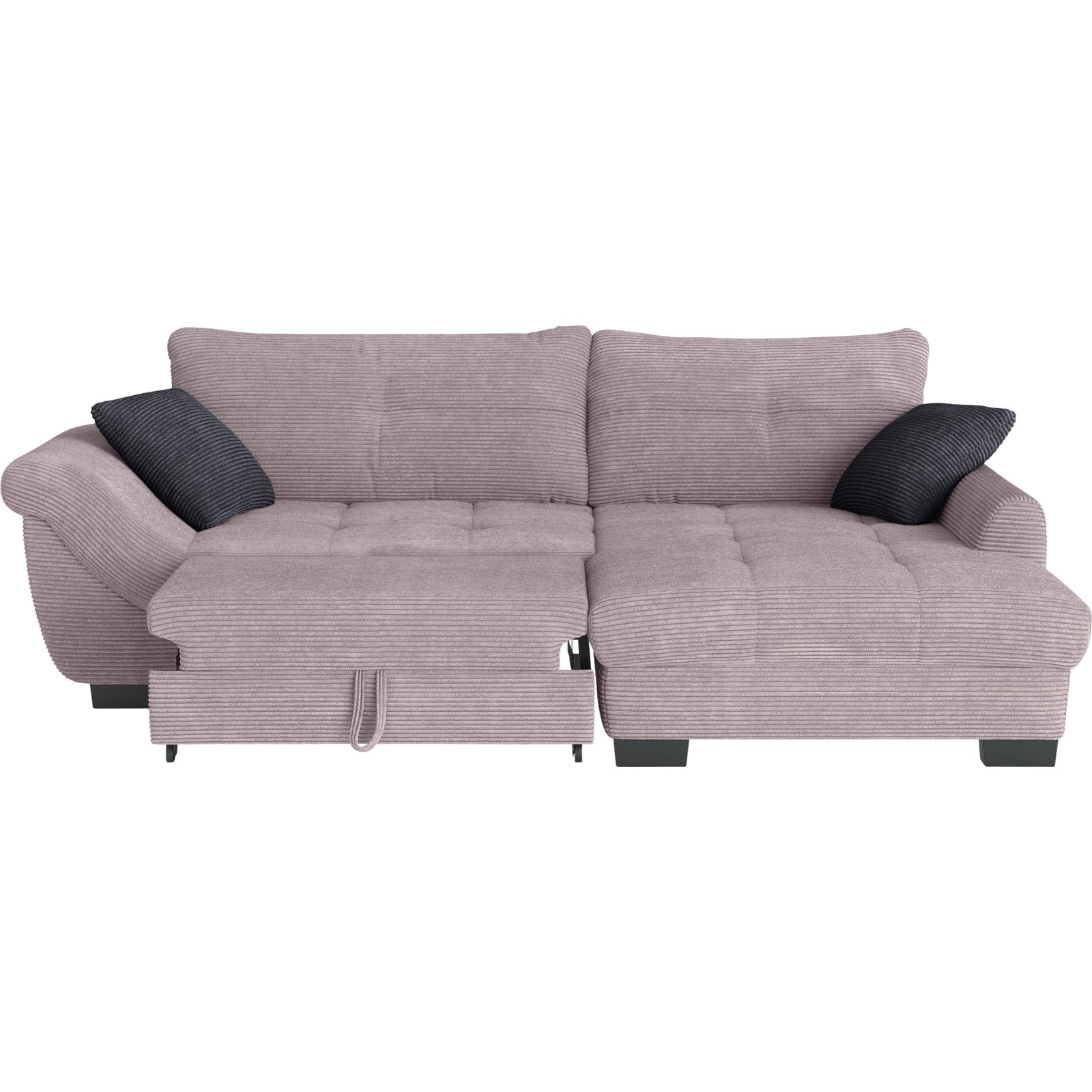 Ecksofa Desiree, Cordstoff flamingo, Recamière rechts