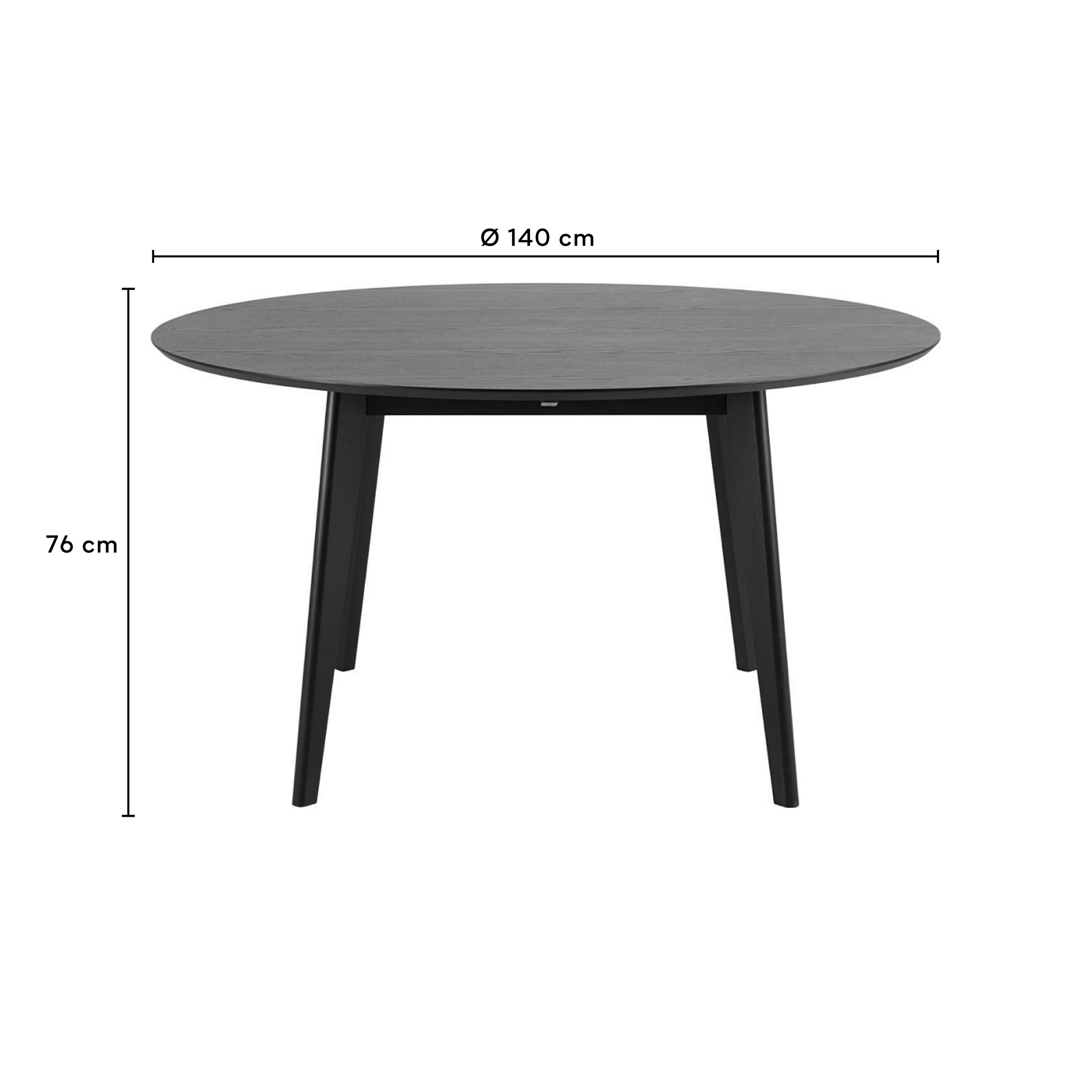by fonQ basic Crow Eettafel - Ã 140 cm - Zwart
