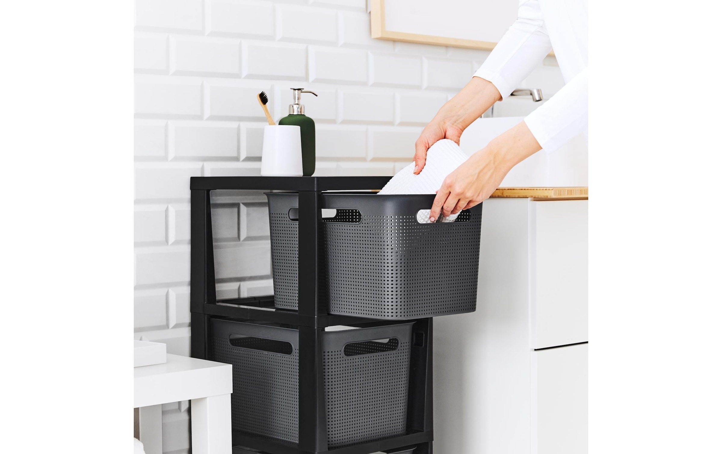 ROTHO Aufbewahrungsbox »Tower 3 x 16 l BRISEN mit Rollen«