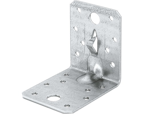 Hoekbeugel met groef en bevestigingsklauw 70 x 70 x 55 mm, sendzimir verzinkt, 1 stuk