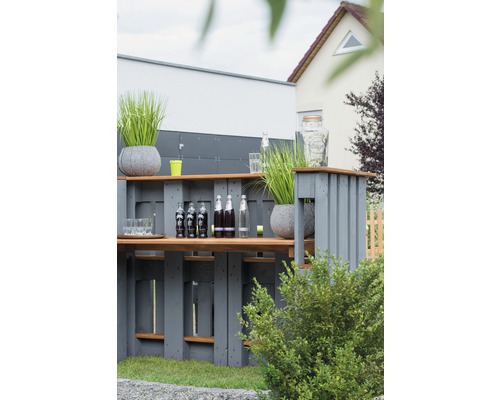 Projectpallet, halve maat, 120 x 40 x 15 cm, bruin
