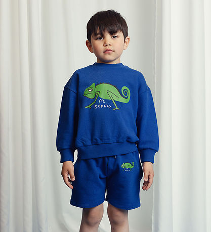 Mini Rodini Sweatshirt - Eidechse - Blau