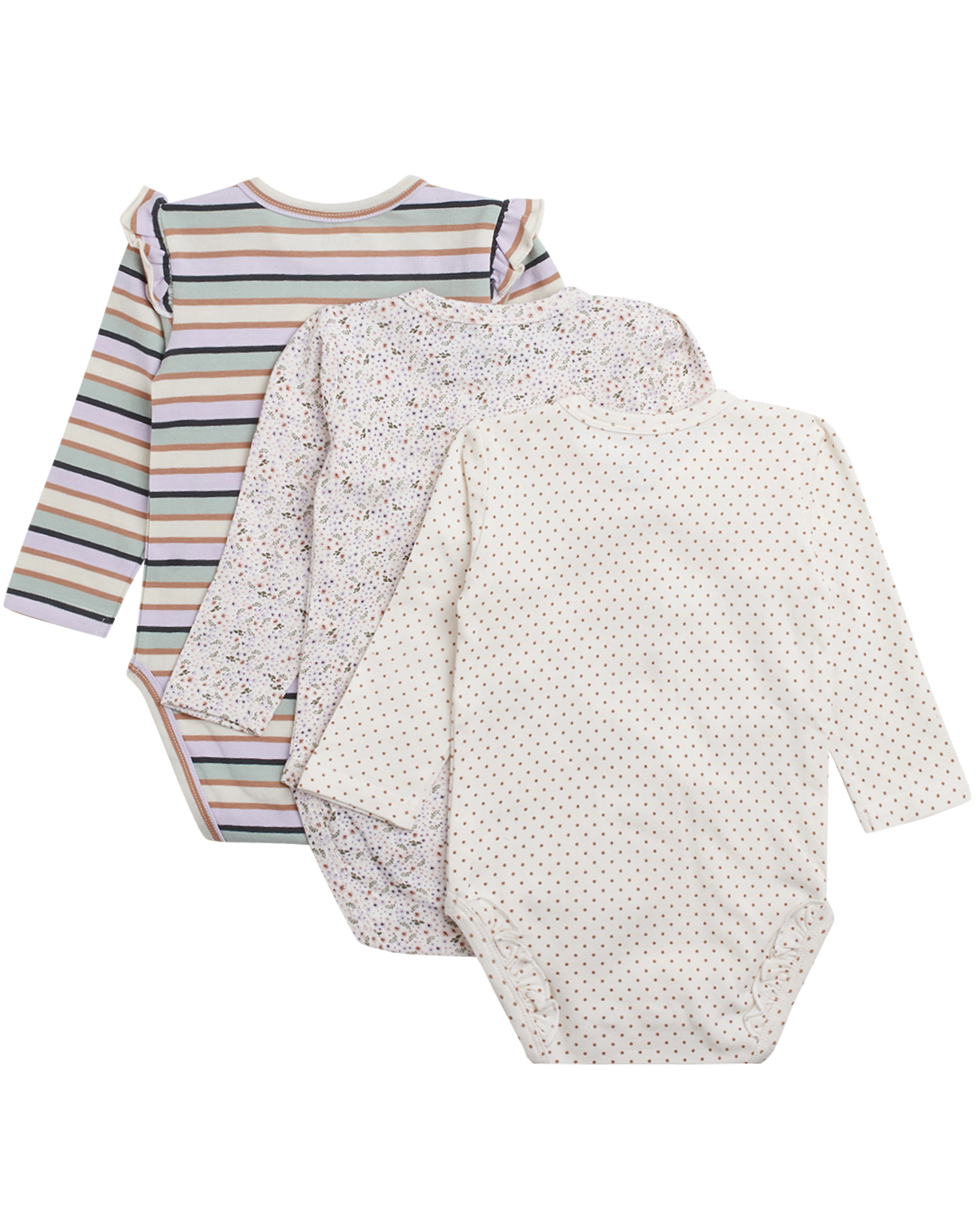 Langarm-Body BLUE 3er Pack in white sand
