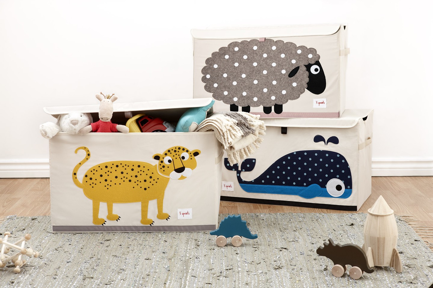 3 Sprouts - Opbevaringskasse - Blue Whale