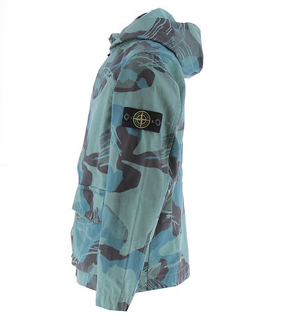 Stone Island Jakke - Emerald m. Print