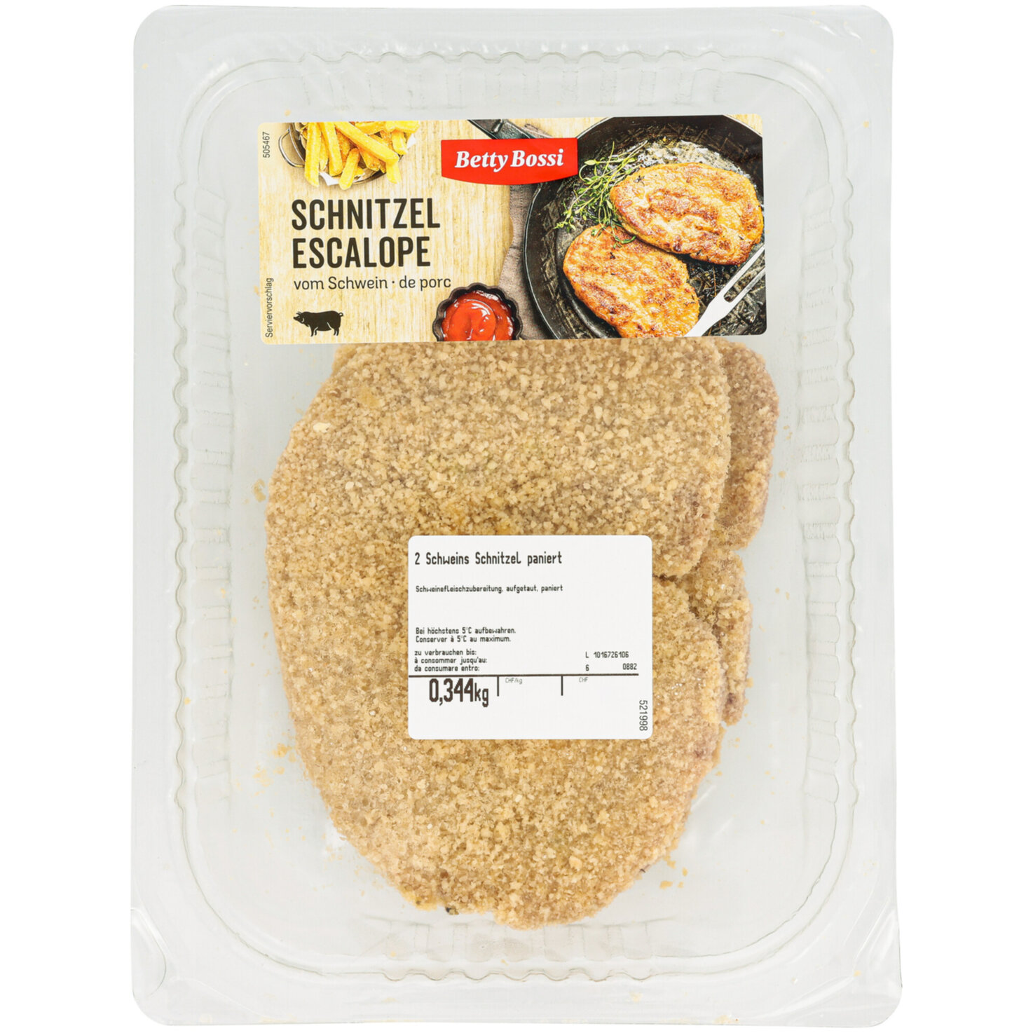 Betty Bossi Schweinsplätzli paniert ca. 350g